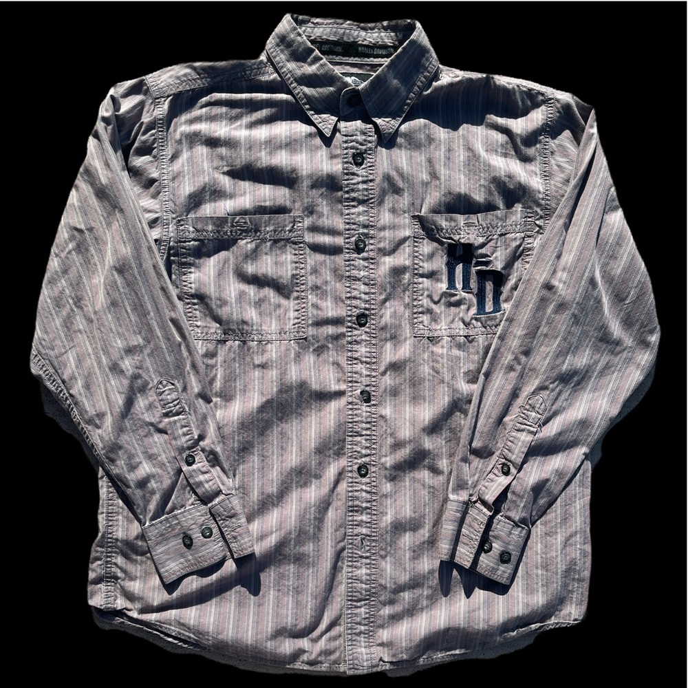 Harley Davidson Button-Up Long-sleeve Tee